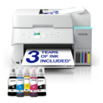 Imagen de la impresora multifunción Epson EcoTank L6376 con capacidad A4, resolución de 4800 x 1200 DPI, velocidad de impresión de 35 ppm, y conectividad Wifi. SKU C11CL43404.