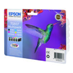 Pack de tinta Epson Hummingbird Multipack T0807 de 6 colores, SKU C13T08074011
