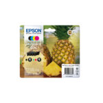Cartucho de tinta Epson 604 de cuatro piezas, con rendimiento estándar y colores negro, cian, magenta, amarillo. SKU: C13T10G64010