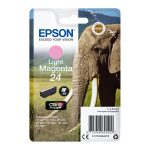 Imagen del cartucho Epson Elephant 24 en color magenta claro, modelo C13T24264012, ideal para impresiones de alta definición.