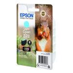 Epson Squirrel Singlepack Light Cyan 378 Claria Photo HD Ink Cartridge, perfect for high-quality photo printing, SKU C13T37854010