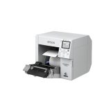 Impresora de etiquetas Epson CW-C4000e negra, SKU C31CK03102BK, con capacidad de impresión a color de alta calidad.
