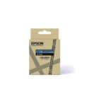 Etiqueta adhesiva Epson modelo LK-6LBJ en negro y azul, resistente al agua y a la decoloración. SKU C53S672082
