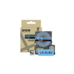 Etiqueta adhesiva Epson modelo LK-6LBJ en negro y azul, resistente al agua y a la decoloración. SKU C53S672082