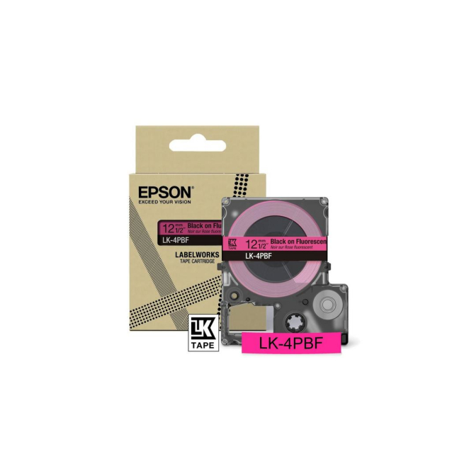 Epson LK-4PBF cinta negra y rosa para impresoras de etiquetas Epson LK-4PBF cinta de impresión en colores negro y rosa, SKU C53S672100