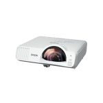 Vista frontal del proyector Epson EB-L210SF, modelo de corto alcance con 4000 lúmenes ANSI, tecnología 3LCD y capacidad 3D, SKU V11HA75080