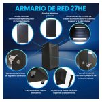 Armario rackmount Extralink 27U de pie con dimensiones 600x800 en color negro, SKU EX.11366