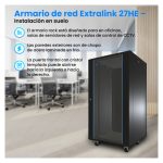 Armario rackmount Extralink 27U de pie con dimensiones 600x800 en color negro, SKU EX.11366