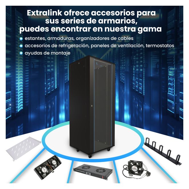 Extralink Armario rackmount 32U 600x1000 Negro de pie 4 Extralink Armario rackmount experiencia de uso