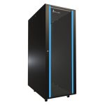 Armario rackmount de pie Extralink con capacidad de 32U, dimensiones 600x1000 en color negro. SKU EX.11380