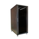Armario rackmount de pie Extralink 37U 600x800 en color negro, SKU EX.11397. Ideal para servidores y equipos de red.