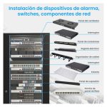 Armario rackmount de pie Extralink 37U 600x800 en color negro, SKU EX.11397. Ideal para servidores y equipos de red.
