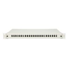 Imagen del Extralink Patch Panel V2 de 24 puertos, color blanco, SKU EX.12172. Ideal para conexiones de alta capacidad.