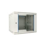 Armario rack Extralink de 12U, dimensiones 600x600 mm, color gris, montaje en la pared tipo swing. SKU: EX.12912