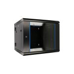 Extralink Armario rackmount 9U 600x600 negro para montaje en la pared, SKU EX.12943, diseñado para facilitar la gestión de equipos en espacios reducidos.