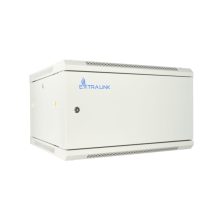 Extralink Armario rackmount 6U, 600x600 mm, color gris, para montaje en la pared, puerta de metal, SKU EX.13001