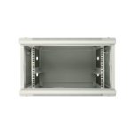 Extralink Armario rackmount 6U, 600x600 mm, color gris, para montaje en la pared, puerta de metal, SKU EX.13001