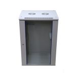 Armario rackmount Extralink 18U 600x450 en color gris, ideal para montaje en la pared. SKU: EX.14374