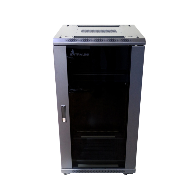 Extralink Armario Rackmount 22U de Pie Negro 600x800 Armario rackmount 22U de pie marca Extralink, color negro, dimensiones 600x800 mm. SKU EX.14398