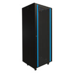 Extralink Armario Rackmount 37U, dimensiones 600x600 mm, color negro, SKU EX.14428. Ideal para almacenamiento seguro de equipos de red.