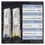 Extralink SFP WDM Módulo 1.25Gbps, 1310/1550nm, single mode, 3km alcance, SC con DOM, SKU EX.15074, compatible con HP/Aruba