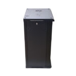 Armario rackmount Extralink de 18U, dimensiones 600x600, color negro, SKU EX.16880. Este gabinete está diseñado para montaje en pared y es ideal para organizar equipos de red.