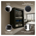 Armario rackmount Extralink de 18U, dimensiones 600x600, color negro, SKU EX.16880. Este gabinete está diseñado para montaje en pared y es ideal para organizar equipos de red.