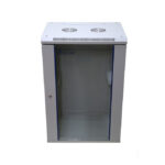 Armario rackmount Extralink de 18U con dimensiones 600x600 en gris, SKU EX.16897. Ideal para montaje en la pared.