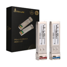 Imagen del módulo transceptor Extralink SFP+ 10G WDM, 1270/1330NM, SM, para distancias de hasta 2KM. SKU: EX.28662
