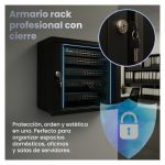 Armario rackmount Extralink de montaje en la pared con dimensiones de 4U 600x600 mm en color negro. SKU EX.2893