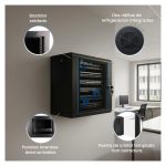 Armario rackmount Extralink de montaje en la pared con dimensiones de 4U 600x600 mm en color negro. SKU EX.2893