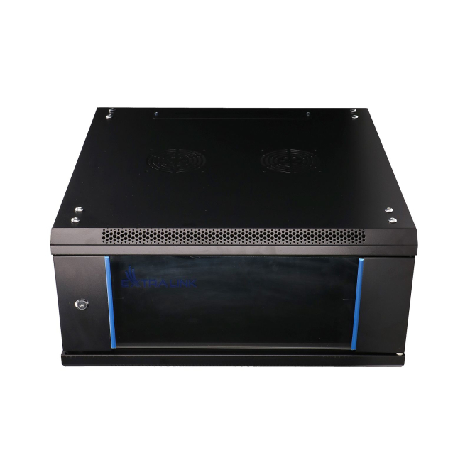 Extralink Rackmount 4U Montaje Pared 600x600 Negro Armario rackmount Extralink de montaje en la pared con dimensiones de 4U 600x600 mm en color negro. SKU EX.2893