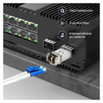 Imagen del módulo SFP Extralink de 1.25Gbps, un set de dos unidades compatibles con LC/UPC, longitud de onda de 850nm y capacidad para 550m, SKU EX.31153