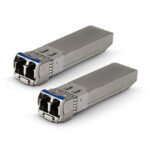 Módulo SFP+ Extralink 10G 2-pack, soporta 10Gbps, conector LC/UPC, longitud 1310nm, alcance 10km, modo único, DOM. SKU EX.35900