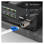 Módulo SFP+ Extralink 10G 2-pack, soporta 10Gbps, conector LC/UPC, longitud 1310nm, alcance 10km, modo único, DOM. SKU EX.35900