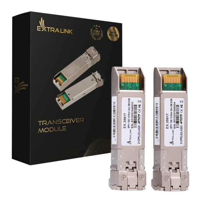 Extralink SFP+ 10G 2-pack | Moduł SFP+ | 10Gbps, LC/UPC, 1310nm, 2km, single mode, DOM (EX.35917) red modulo transceptor 1 Extralink SFP+ 10G 2-pack, primera imagen