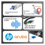 Módulo transceptor Extralink SFP 1.25Gbps, LC/UPC, 850nm, alcance 550m, compatible con HP/Aruba, SKU EX.35931