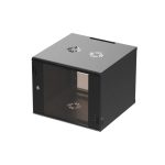 Armario rack 9U de pared de la marca Extralink, color negro, SKU EX.39359, para organizar y proteger equipos de red.