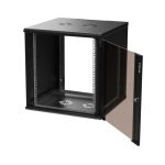 Extralink Armario Rackmount Premium de 12U en color negro con dimensiones 600x600, montaje sin herramientas y en pared. SKU: EX.39380