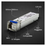 Módulo SFP Extralink WDM de 1.25Gbps, 1310/1550nm, single mode, 3km, con conector LC, SKU: EX.6198