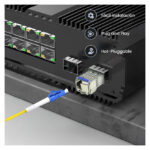 Módulo SFP+ de Extralink 10Gbps, 1270/1330nm, single mode, 20km alcance, conector LC, monitoreo DOM, SKU EX.6211