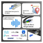 Módulo SFP+ de Extralink 10Gbps, 1270/1330nm, single mode, 20km alcance, conector LC, monitoreo DOM, SKU EX.6211