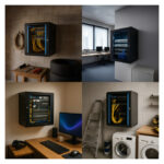 Armario rackmount 6U de Extralink en color negro, dimensiones 600x450mm, montaje en la pared. SKU: EX.7225