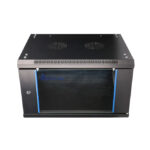 Armario rackmount 6U de Extralink en color negro, dimensiones 600x450mm, montaje en la pared. SKU: EX.7225
