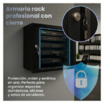 Armario rackmount 6U de Extralink en color negro, dimensiones 600x450mm, montaje en la pared. SKU: EX.7225