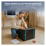 Armario rackmount 6U de Extralink en color negro, dimensiones 600x450mm, montaje en la pared. SKU: EX.7225