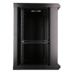 Armario rackmount Extralink 12U, tamaño 600x450 mm, color negro, ideal para montaje en la pared. SKU EX.7263