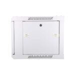 Vista del Extralink Armario rackmount de 6U tamaño 600x450 en color gris, ideal para montaje en la pared. SKU: EX.8550