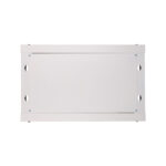 Vista del Extralink Armario rackmount de 6U tamaño 600x450 en color gris, ideal para montaje en la pared. SKU: EX.8550