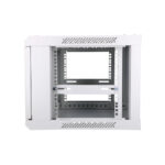 Vista del Extralink Armario rackmount de 6U tamaño 600x450 en color gris, ideal para montaje en la pared. SKU: EX.8550